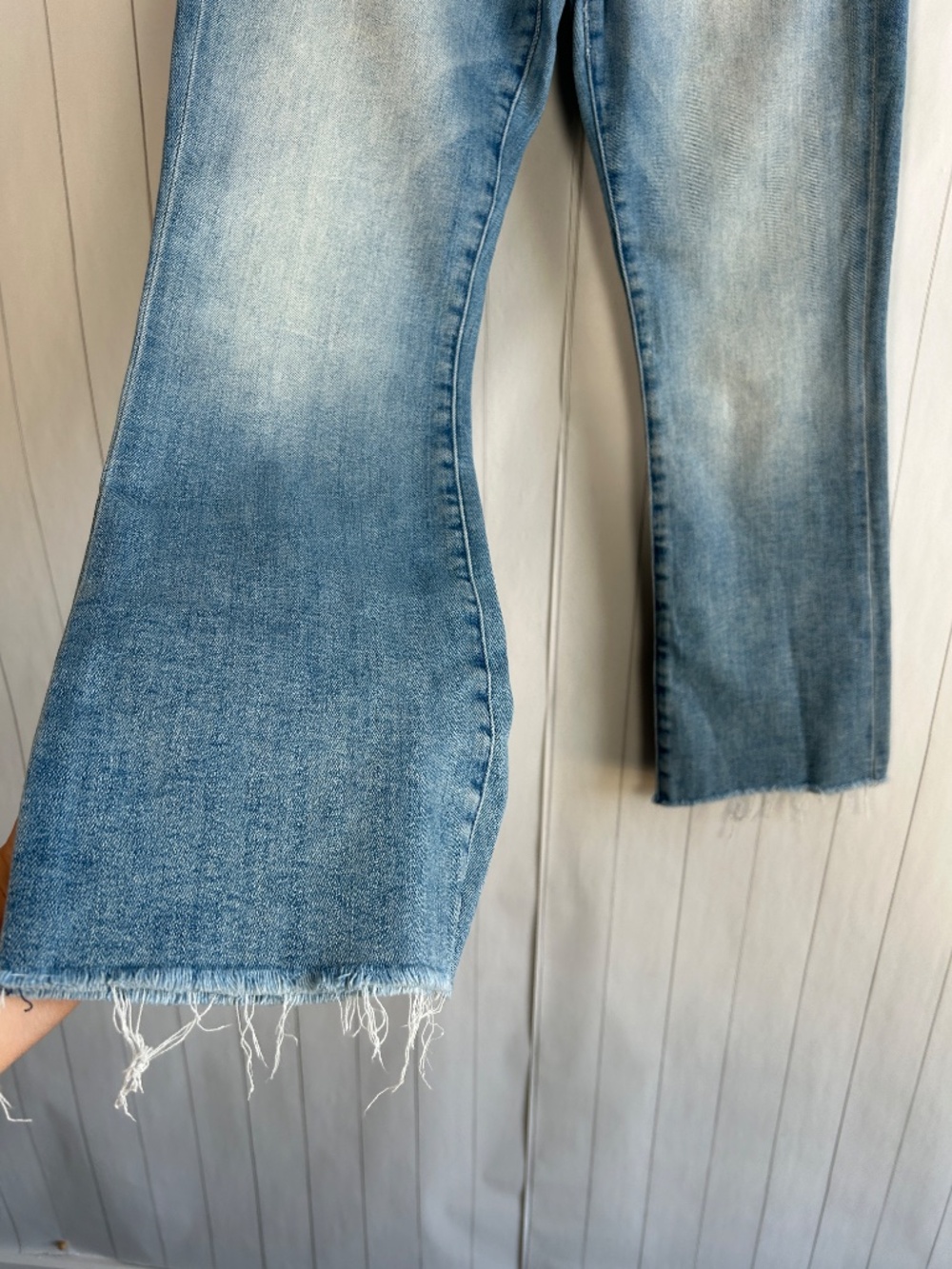 Mother jeans size 30 The Hustler Ankle Fray blue Au Revoir light wash - Picture 3 of 15